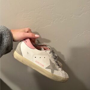 Golden Goose Pink and Gray Superstar Sneakers